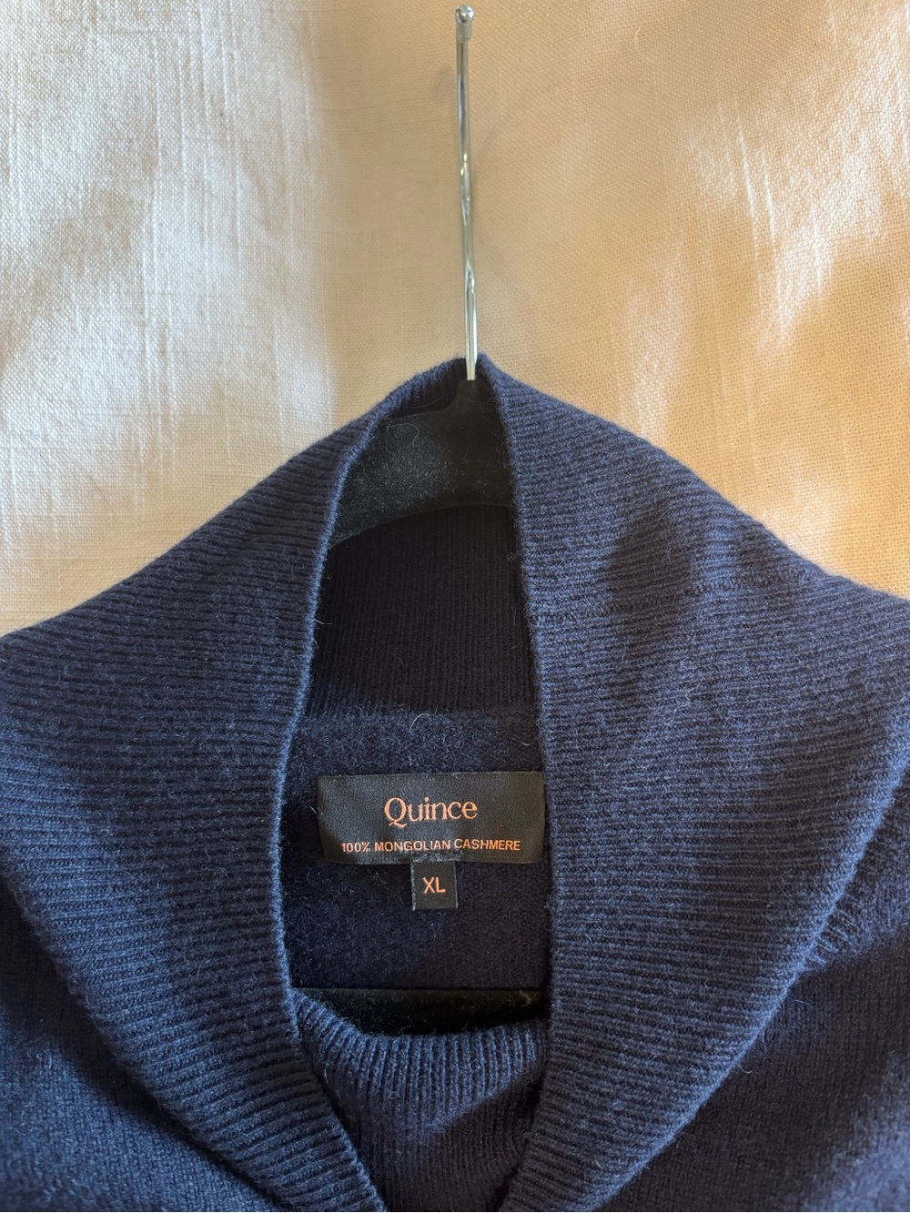 Quince Mongolian Cashmere Turtleneck Midi Sweater Dress in Navy - Size XL - Picture 2 of 6
